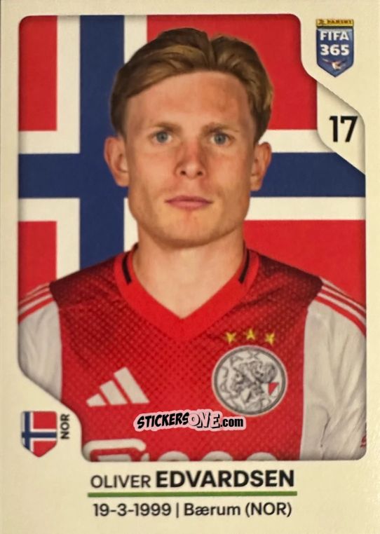 Cromo Oliver Edvardsen - Fifa 365 2026 n. 330 - Panini