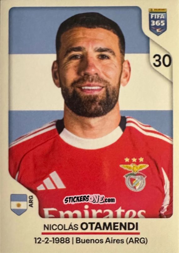 Cromo Nicolás Otamendi - Fifa 365 2026 n. 370 - Panini