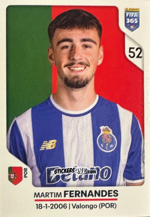 Sticker Martim Fernandes - Fifa 365 2026 n. 391 - Panini