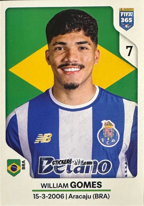 Figurina William Gomes - Fifa 365 2026 n. 398 - Panini