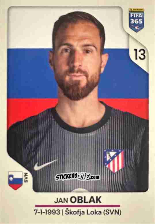 Cromo Jan Oblak - Fifa 365 2026 n. 441 - Panini