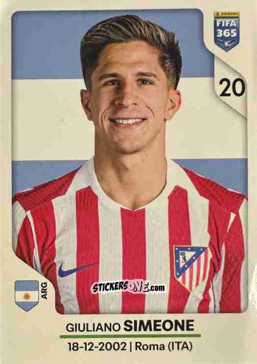 Figurina Giuliano Simeone - Fifa 365 2026 n. 452 - Panini