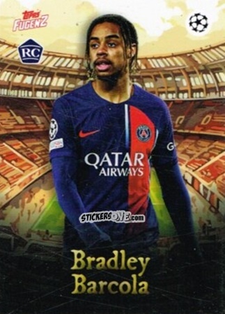 Figurina Bradley Barcola - Fugenz Uefa Club Competitions 2023-2024 n. 21 - Topps