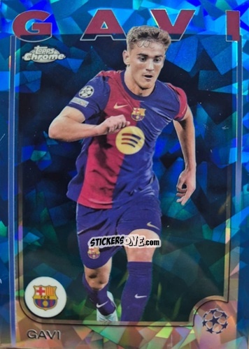 Figurina Gavi - Chrome Uefa Club Competitions Sapphire Edition 2024-2025 n. 6 - Topps