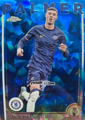 Figurina Cole Palmer - Chrome Uefa Club Competitions Sapphire Edition 2024-2025 n. 32 - Topps