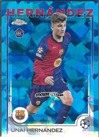 Sticker Unai Hernández - Chrome Uefa Club Competitions Sapphire Edition 2024-2025 n. 52 - Topps