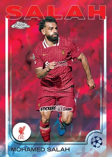 Sticker Mohamed Salah - Chrome Uefa Club Competitions Sapphire Edition 2024-2025 n. 87 - Topps