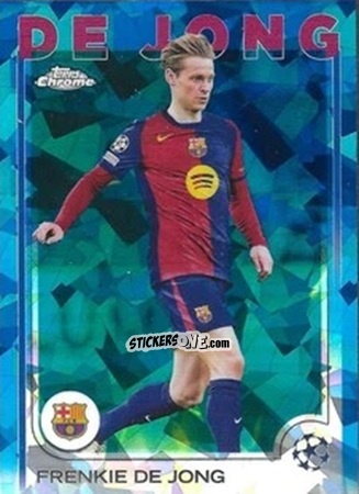 Sticker Frenkie de Jong - Chrome Uefa Club Competitions Sapphire Edition 2024-2025 n. 172 - Topps