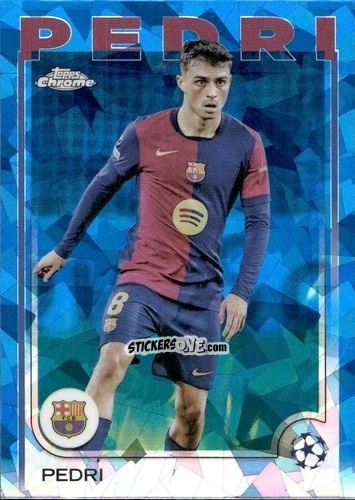 Cromo Pedri - Chrome Uefa Club Competitions Sapphire Edition 2024-2025 n. 174 - Topps