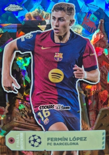 Sticker Fermín López - Chrome Uefa Club Competitions Sapphire Edition 2024-2025 n. FD-30 - Topps