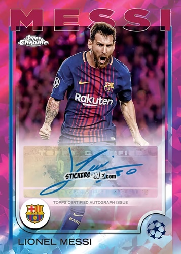 Sticker Lionel Messi - Chrome Uefa Club Competitions Sapphire Edition 2024-2025 n. CA-LM - Topps
