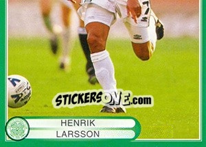 Sticker Henrik Larsson in action - Celtic FC 1999-2000 - Panini