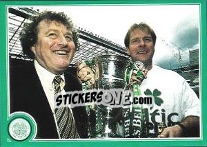 Sticker Wim Jansen with the title trophy...