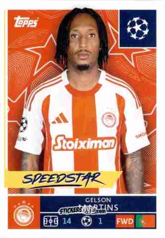 Sticker Gelson Martins - UEFA Champions League 2025-2026
 n. 339 - Topps
