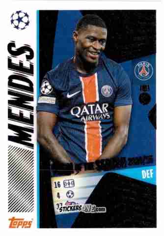 Figurina Nuno Mendes - UEFA Champions League 2025-2026
 n. 8 - Topps
