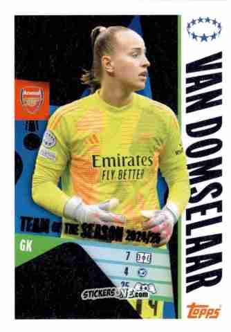 Sticker Daphne Van Domselaar - UEFA Champions League 2025-2026
 n. 15 - Topps