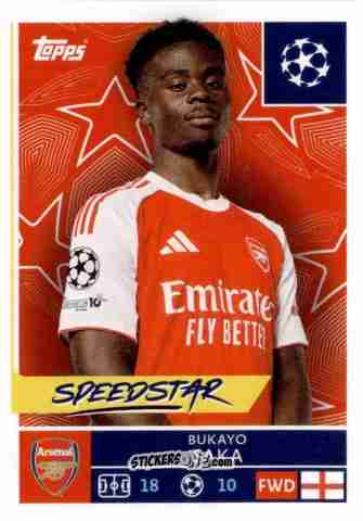 Sticker Bukayo Saka - UEFA Champions League 2025-2026
 n. 66 - Topps