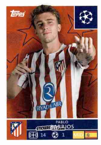 Figurina Pablo Barrios - UEFA Champions League 2025-2026
 n. 122 - Topps