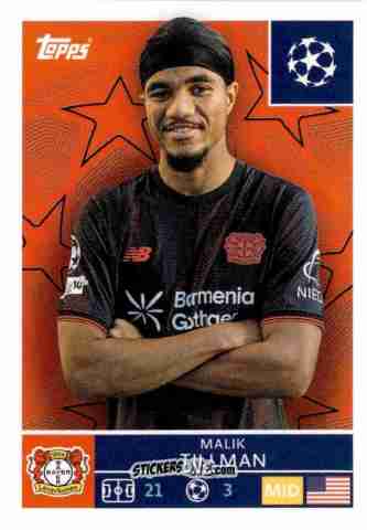 Figurina Malik Tillman - UEFA Champions League 2025-2026
 n. 136 - Topps