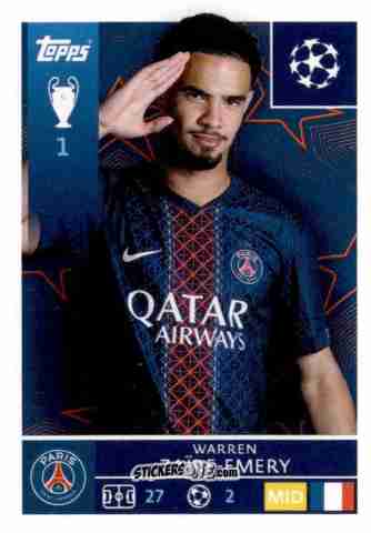 Cromo Warren Zaire-Emery - UEFA Champions League 2025-2026
 n. 362 - Topps