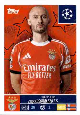 Sticker Fredrik Aursnes - UEFA Champions League 2025-2026
 n. 559 - Topps