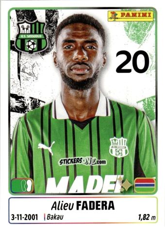 Sticker Alieu Fadera - Calciatori 2025-2026 n. 433 - Panini