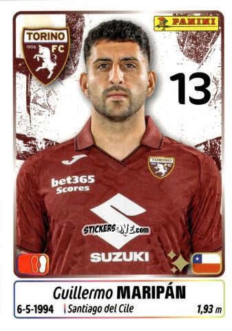 Figurina Guillermo Maripan - Calciatori 2025-2026 n. 445 - Panini