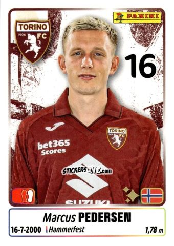 Sticker Marcus Pedersen - Calciatori 2025-2026 n. 446 - Panini