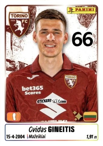 Cromo Gvidas Gineitis - Calciatori 2025-2026 n. 454 - Panini
