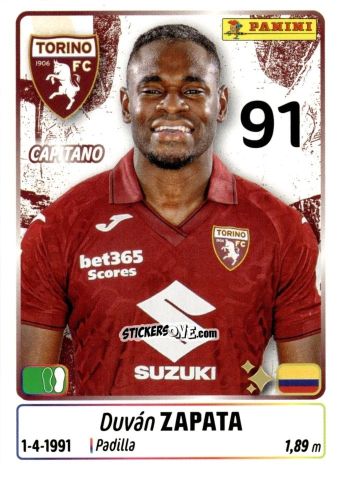Sticker Duvan Zapata - Calciatori 2025-2026 n. 460 - Panini