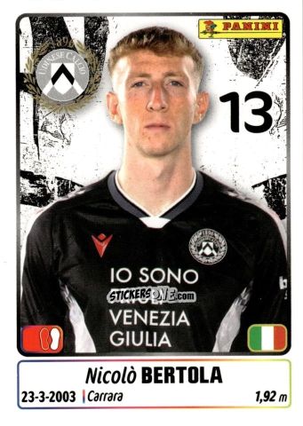 Figurina Nicolò Bertola - Calciatori 2025-2026 n. 466 - Panini