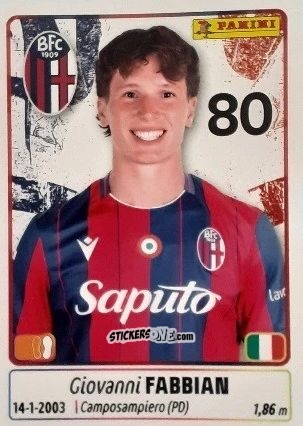 Sticker Giovanni Fabbian - Calciatori 2025-2026 n. 78 - Panini