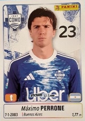 Cromo Maximo Perrone - Calciatori 2025-2026 n. 123 - Panini