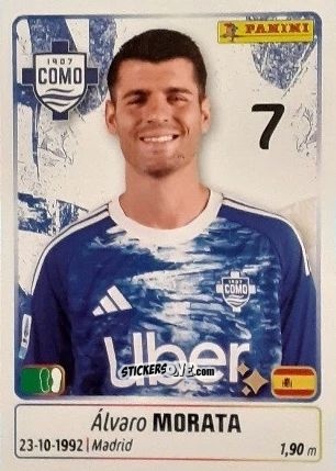 Sticker Alvaro Morata - Calciatori 2025-2026 n. 129 - Panini