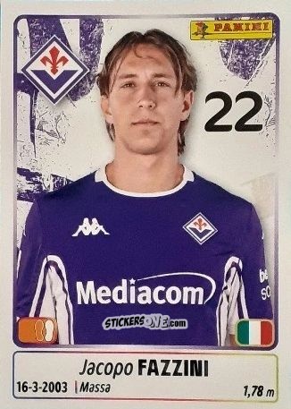 Sticker Jacopo Fazzini - Calciatori 2025-2026 n. 166 - Panini
