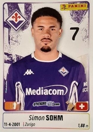 Cromo Simon Sohm - Calciatori 2025-2026 n. 168 - Panini