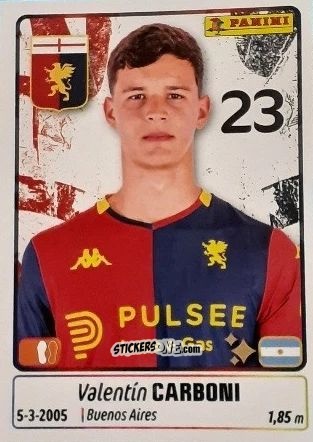 Cromo Valentin Carboni - Calciatori 2025-2026 n. 194 - Panini