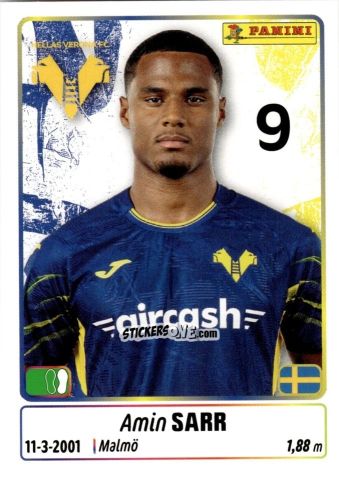 Figurina Amin Sarr - Calciatori 2025-2026 n. 215 - Panini