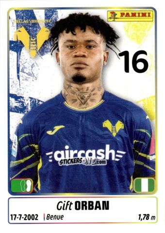 Cromo Gift Orban - Calciatori 2025-2026 n. 217 - Panini