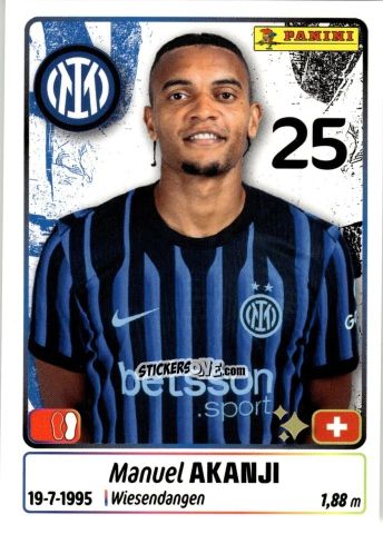 Cromo Manuel Akanji - Calciatori 2025-2026 n. 225 - Panini