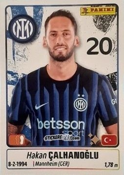Cromo Hakan Calhanoglu - Calciatori 2025-2026 n. 234 - Panini