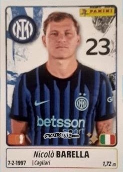 Cromo Nicolo' Barella - Calciatori 2025-2026 n. 235 - Panini