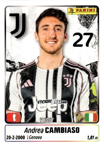 Sticker Andrea Cambiaso - Calciatori 2025-2026 n. 245 - Panini