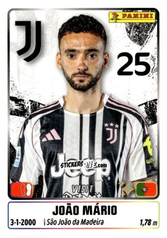 Figurina Joao Mario - Calciatori 2025-2026 n. 251 - Panini