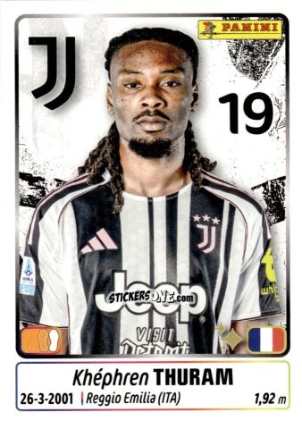 Sticker Khephren Thuram - Calciatori 2025-2026 n. 256 - Panini