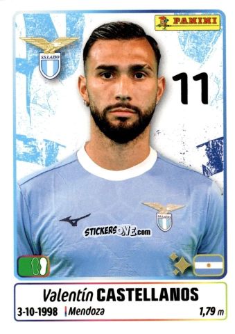 Cromo Valentin Castellanos - Calciatori 2025-2026 n. 281 - Panini