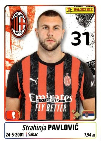 Cromo Strahinja Pavlovic - Calciatori 2025-2026 n. 315 - Panini