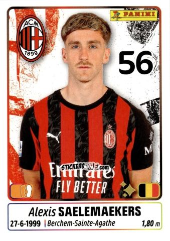Sticker Alexis Saelemaekers - Calciatori 2025-2026 n. 319 - Panini