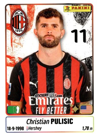Cromo Christian Pulisic - Calciatori 2025-2026 n. 325 - Panini