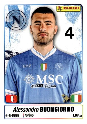 Figurina Alessandro Buongiorno - Calciatori 2025-2026 n. 333 - Panini